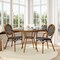 Flash Furniture Lourdes French Bistro 31.5in. Table, Black and White PE Rattan, Glass Top w/2 Stack Chairs SDA-AD641012-80-2002A-BKWH-NAT-GG - alternate 1